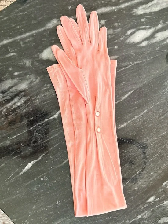 VTG Van Raalte Pink Opera Gloves Size 6.5 - Picture 6 of 11